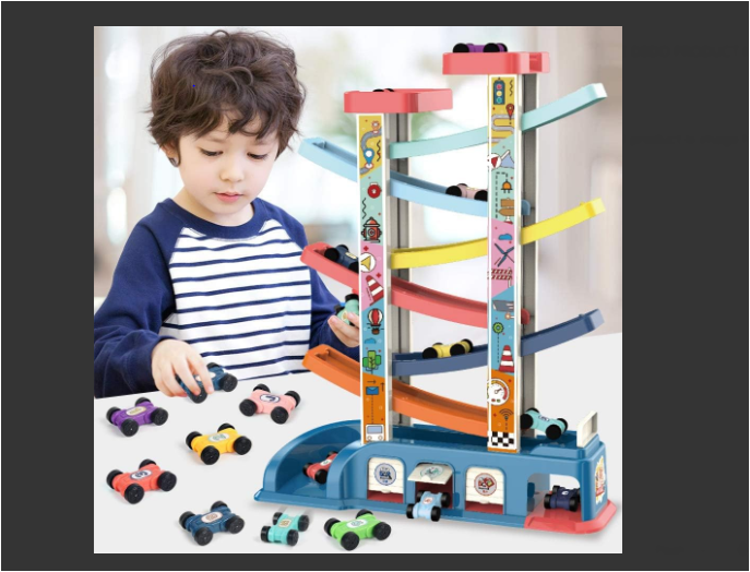 Assembled Gliding Car Race Track Toy - Ramp Racer with Mini Cars